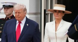Melania Trump looks effortlessly chic in cream skirt suit