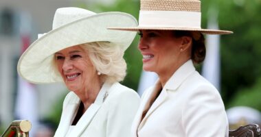 Melania and Queen Camilla quietly whisper about concerning 'soggy bottoms' in very personal exchange