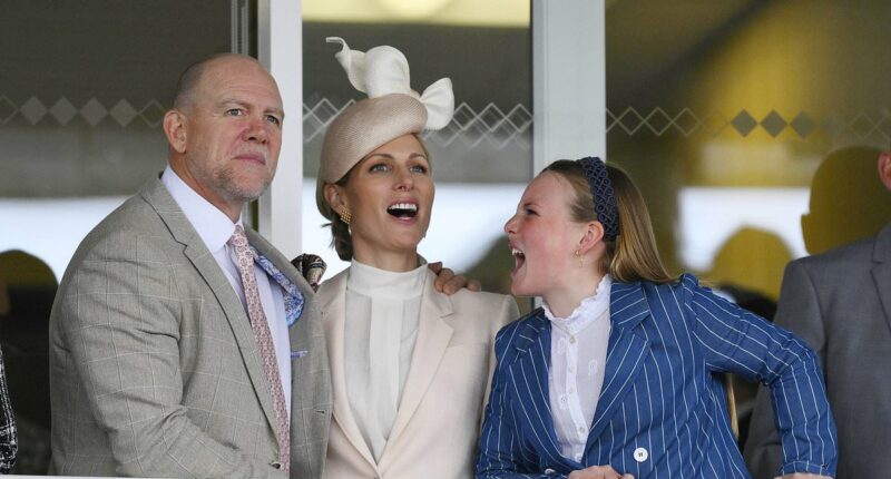 Mia Tindall does a Prince Louis! Royal, 12, puts on VERY animated display as she joins her parents Zara and Mike at Aintree's Ladies Day