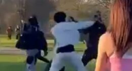 Moment Primrose Hill fight breaks out that left one dead