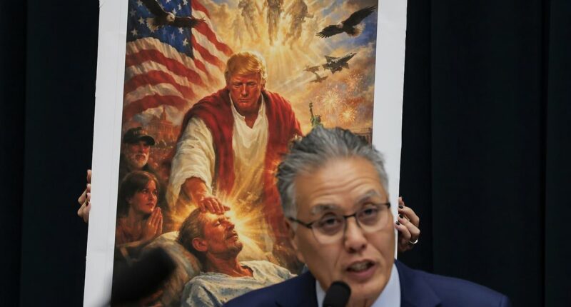 Moment RFK Jr confronted with Trump's viral Jesus meme as he's grilled over his 'mental fitness'