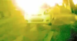 Moment bomb explodes outside police station in 'attack by New IRA'