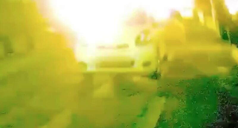 Moment bomb explodes outside police station in 'attack by New IRA'