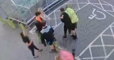 Moment of madness Asda worker wrestles shoplifter to the ground