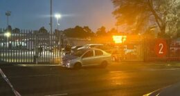 Police have arrested a man, who is now being questioned, after two people were allegedly hit by a car in Ascot Vale, outside of Supanova Comic Con.