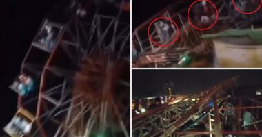 Packed fairground ride collapses at fair in India, injuring 30
