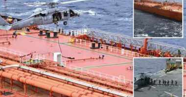 Pentagon releases dramatic footage of moment US forces intercept sanctioned oil tanker