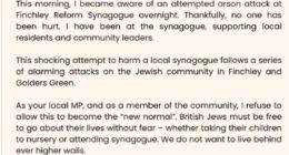 Police probe attack at synagogue after Jewish ambulances firebombed