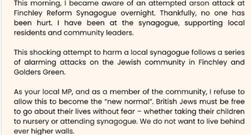 Police probe attack at synagogue after Jewish ambulances firebombed