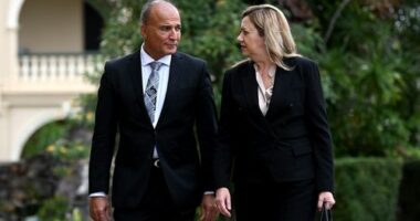 Queensland Premier Annastacia Palaszczuk and her partner Dr Reza Adib in 2023.