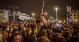 Protesters rally at a concert calling for Hungary's PM to be ousted