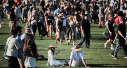Scantily-clad Coachella attendees wait in massive Starbucks lines