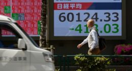 Shares fall in Asia and oil prices gain as talks stall on ending the Iran war