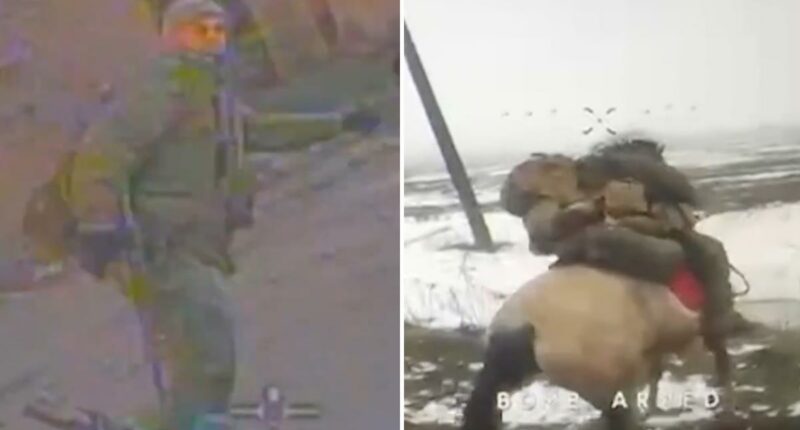 Shocking footage shows Ukrainian drones hunting down Russian troops sneaking behind enemy lines on horseback