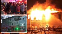 Six firefighters injured, dozens displaced after massive multi-building fire erupts in New Jersey