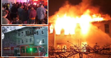 Six firefighters injured, dozens displaced after massive multi-building fire erupts in New Jersey