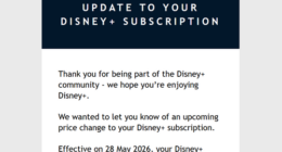 Disney + informed Australian customers of the price change in an email today.
