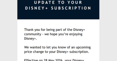 Disney + informed Australian customers of the price change in an email today.