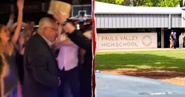 Students crown Oklahoma hero principal prom king weeks after he stopped attempted school shooting