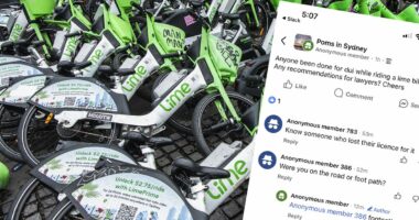 Sydney expat slapped with drink driving charge on a Lime Bike