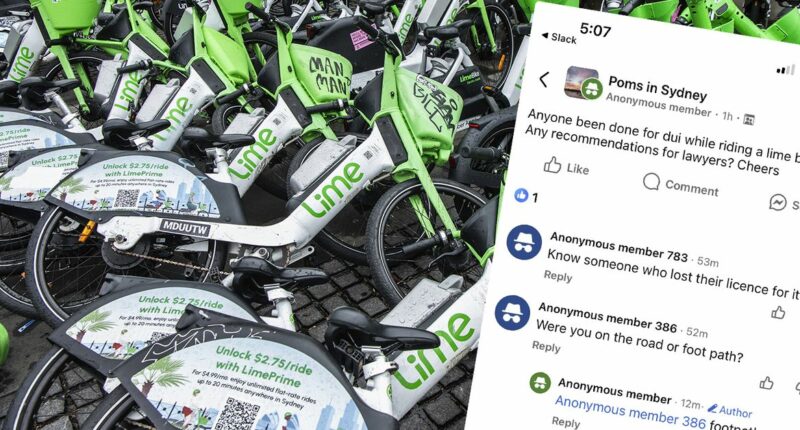 Sydney expat slapped with drink driving charge on a Lime Bike