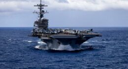 Third US military aircraft carrier arrives in Middle East