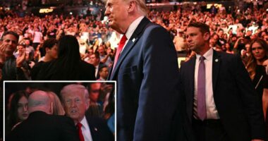 Trump cheered at UFC 327 as he attends fight alongside daughter Tiffany, Secretary of State Marco Rubio