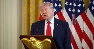 Trump mocks Starmer with impersonation after roasting Macron