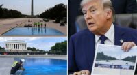 Trump pledges to clean up 'filthy' Lincoln Memorial reflecting pool and turn it 'American-flag blue'