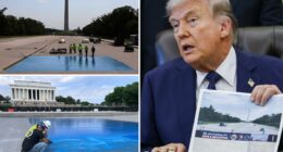 Trump pledges to clean up 'filthy' Lincoln Memorial reflecting pool and turn it 'American-flag blue'