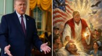 Trump reveals why he deleted AI post of himself as Jesus-like figure â and takes shot at Riley Gaines