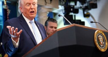 Trump says US military will stay around Iran until Tehran complies with deal â or else 'shootin' starts'