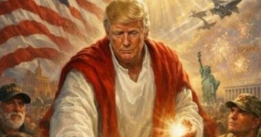 Trump-shared image of himself as GOD sparks outrage from supporters