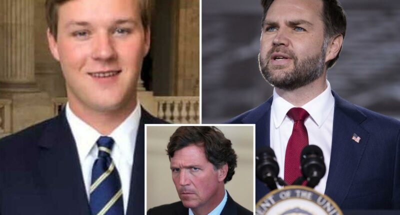 Tucker Carlson's son exits JD Vance's press team amid escalating feud between dad, Trump