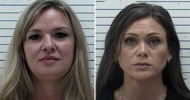 Two Oklahoma elementary school workers, Elizabeth Kay Sutton and Ottoria McClung, arrested for allegedly assaulting students