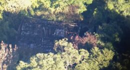 The house was all but destroyed in the fire.