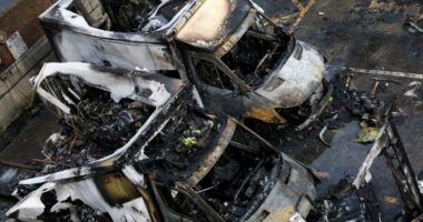 UK charges three men over arson attack on Jewish community ambulances in London