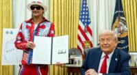 Kid Rock in the Oval Office with Donald Trump.