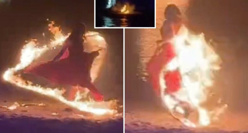 Video shows Nantong Forest Safari Park dancer engulfed in flames