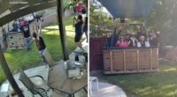 Video shows hot air balloon carrying 13 people make emergency landing in Temecula, California backyard
