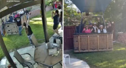 Video shows hot air balloon carrying 13 people make emergency landing in Temecula, California backyard