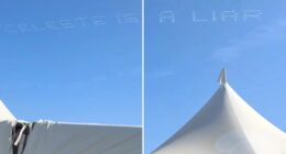 Vile 'Celeste is a liar' sky message appears above Coachella after D4vd's arrest for murder