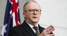 Prime Minister Anthony Albanese during a press conference at Parliament House in Canberra on Monday 11 August 2025. fedpol Photo: Alex Ellinghausen