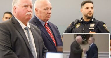 White-haired Long Island politician who allegedly beat down rival during government meeting denies charges