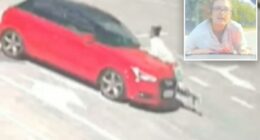 Wild moment woman clings to moving car in Australian road rage incident