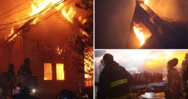 Wild photos show firefighters battling massive 5-alarm fire at historic NYC church