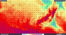 Wild winds and temperatures nudging 40 degrees across three states