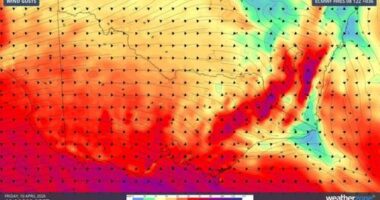 Wild winds and temperatures nudging 40 degrees across three states