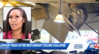 Woman at wing place with kid hit by falling ceiling: Suit