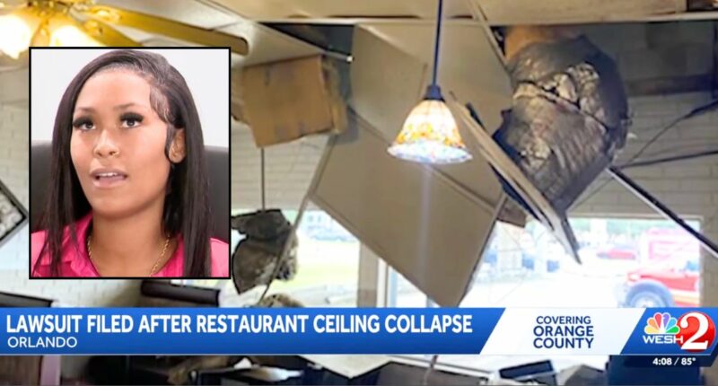 Woman at wing place with kid hit by falling ceiling: Suit